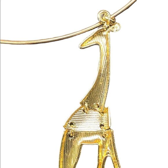 Giraffe Pendant NecklaceTurquoise Blue Gold Tone Womens Fashion Jewelry - Picture 5 of 6